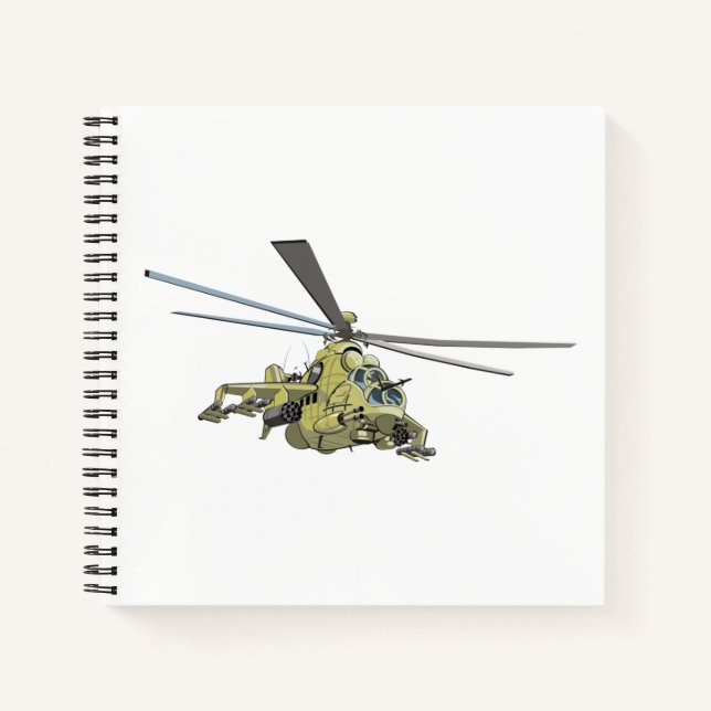 Cartoon Helicopter "Hind" Notebook (Front)