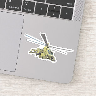 Cartoon Helicopter "Hind" Sticker