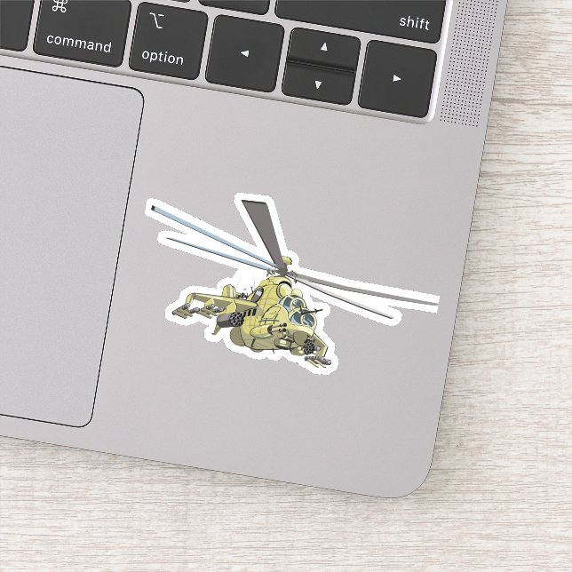 Cartoon Helicopter "Hind" Sticker (Detail)