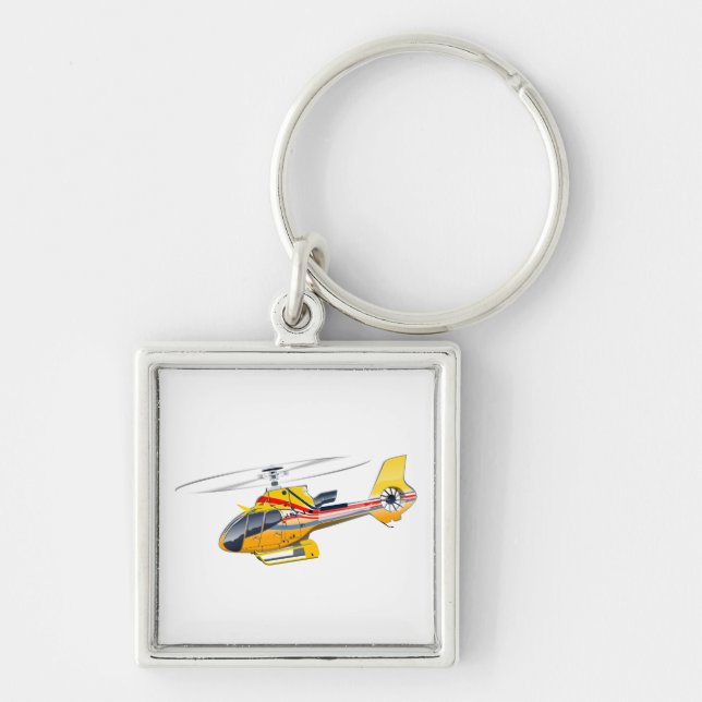 Cartoon Helicopter Keychain (Front)