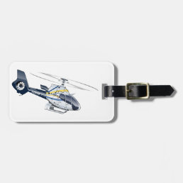 Cartoon Helicopter Luggage Tag