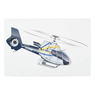 Cartoon Helicopter Metal Print