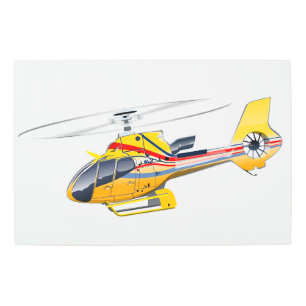 Cartoon Helicopter Metal Print