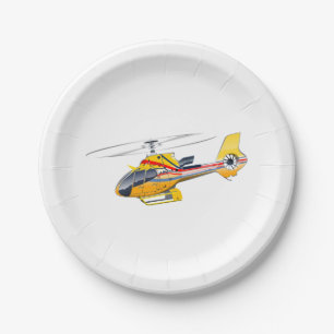 Cartoon Helicopter Paper Plates