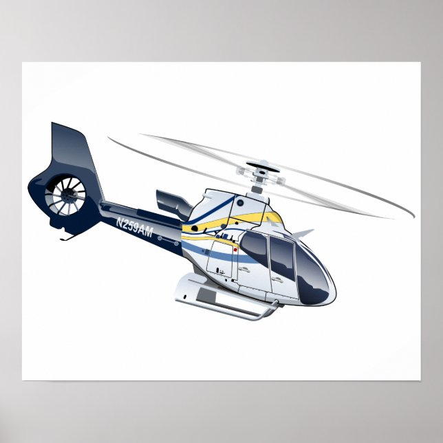 Cartoon Helicopter Poster (Front)
