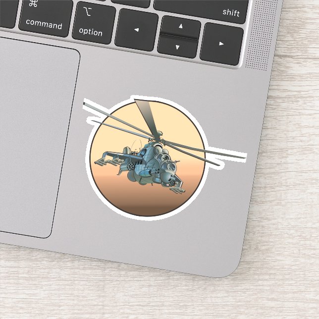 Cartoon helicopter sticker (Detail)
