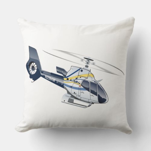 Cartoon Helicopter Throw Pillow