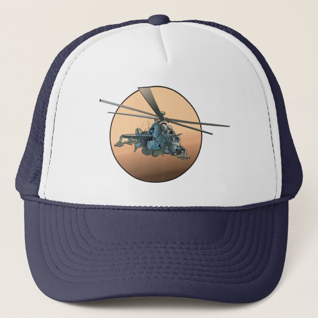 Cartoon helicopter trucker hat (Front)