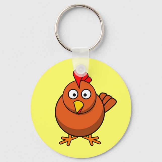 Cartoon Hen Chicken Keychain (Front)