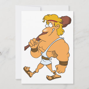 Cartoon Hercules Greek Mythology Hero with Club Invitation