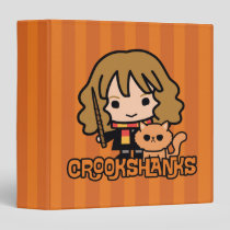Cartoon Hermione and Crookshanks 3 Ring Binder