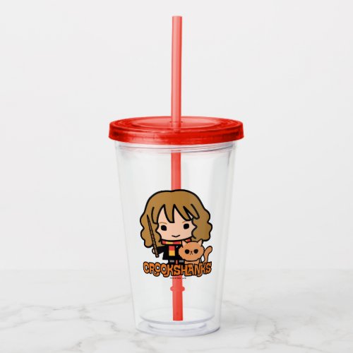 Cartoon Hermione and Crookshanks Acrylic Tumbler