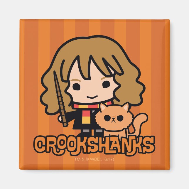 Cartoon Hermione and Crookshanks Magnet (Front)