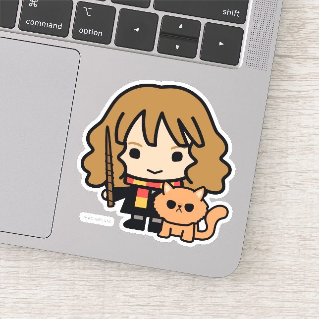 Cartoon Hermione and Crookshanks Sticker (Detail)