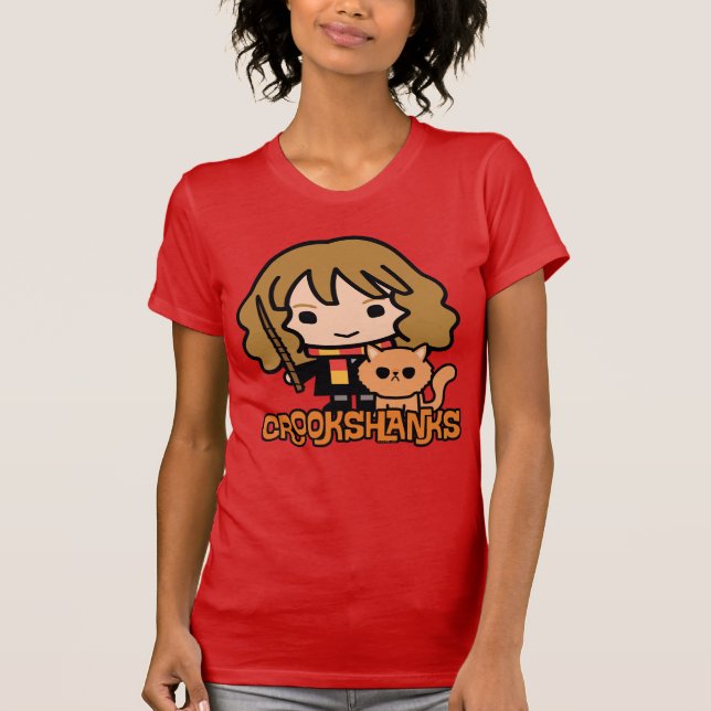 Cartoon Hermione and Crookshanks T-Shirt (Front)