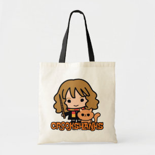 Cartoon Hermione and Crookshanks Tote Bag