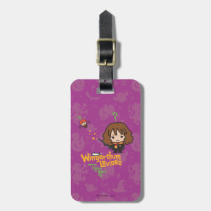 Cartoon Hermione and Ron Wingardium Leviosa Spell Luggage Tag