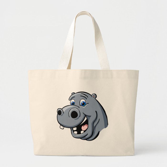 Cartoon Hippo Canvas Bag