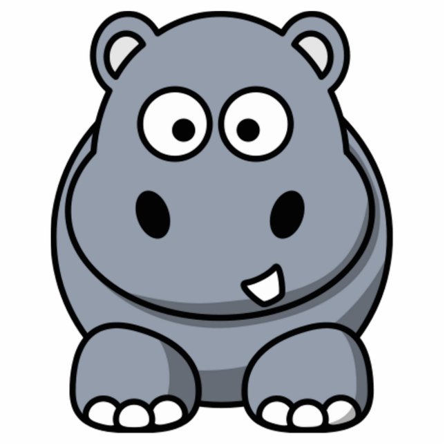 Cartoon Hippo Cutout (Front)