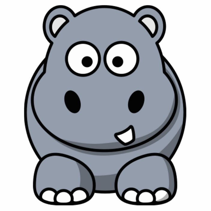 Cartoon Hippo Cutout | Zazzle.com