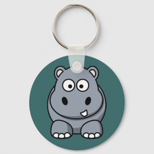 Cartoon Hippo Keychain