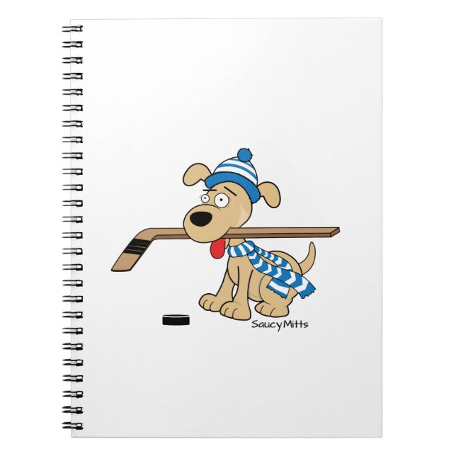 Cartoon Hockey Dog Notebook (Front)