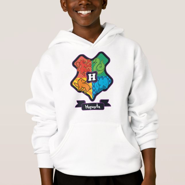 Cartoon Hogwarts Crest Hoodie (Front)