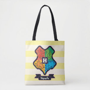 Cartoon Hogwarts Crest Tote Bag