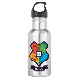 Cartoon Hogwarts Crest Water Bottle