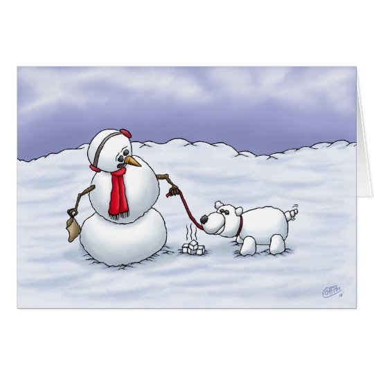 Cartoon Holiday Cards: Good Snow Dog Card | Zazzle