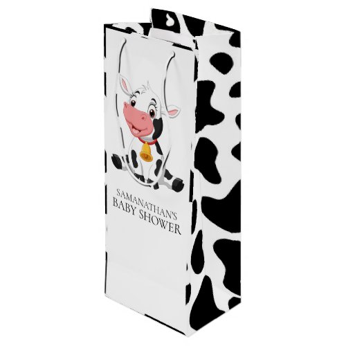 Cartoon Holly Cow BABY SHOWER Wine Gift Bag