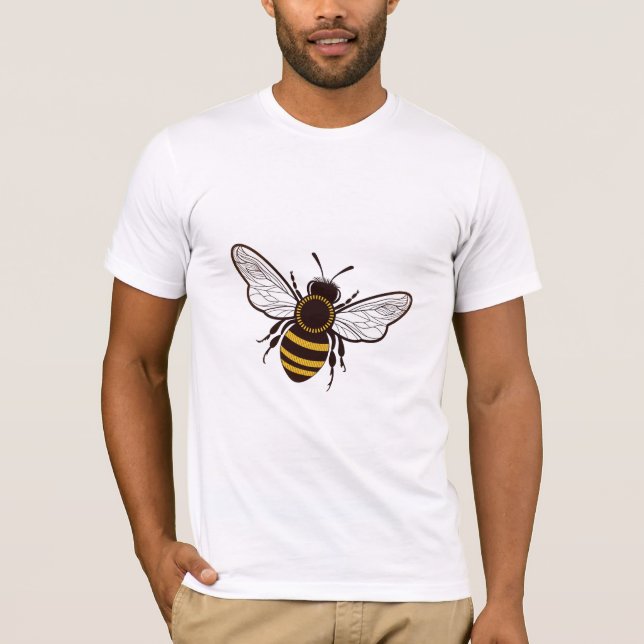 Cartoon Honey Bee Flying  T-Shirt (Front)
