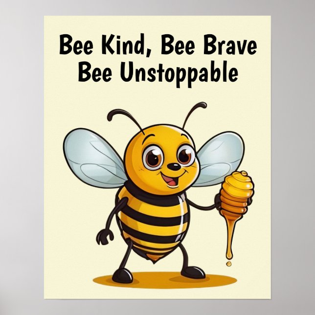 Cartoon Honey Bee Personalized Poster (Front)