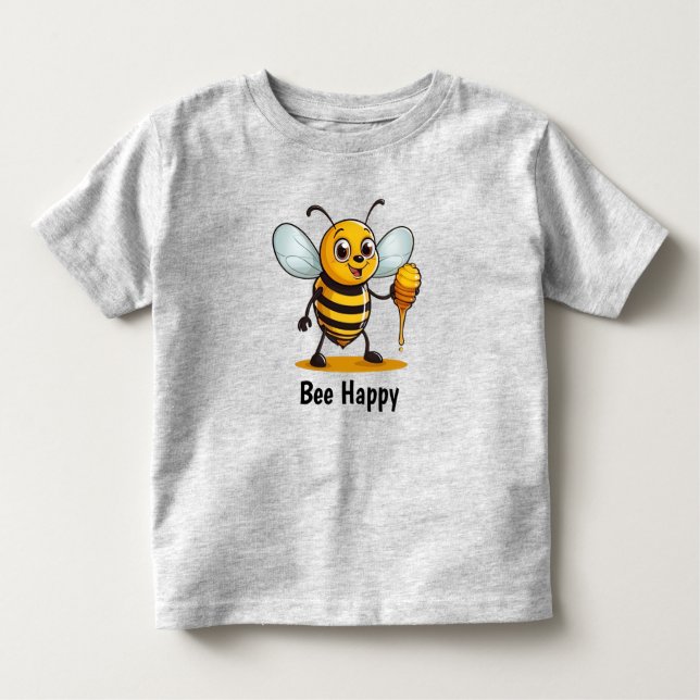Cartoon Honey Bee Personalized Toddler T-shirt (Front)