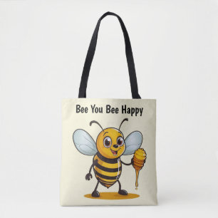 Cartoon Honey Bee Personalized Tote Bag
