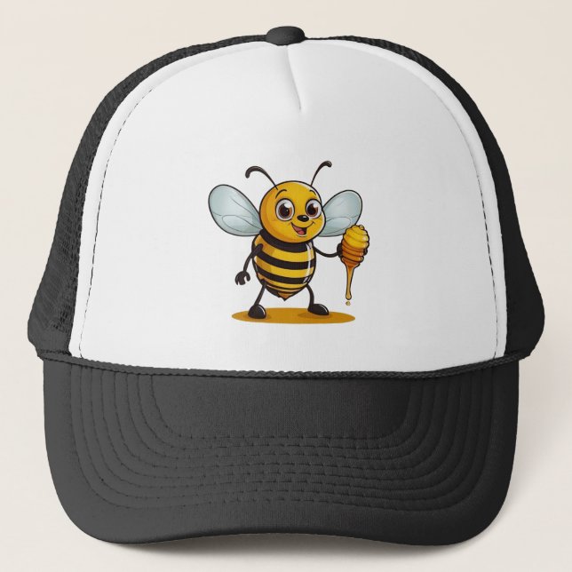 Cartoon Honey Bee Trucker Hat (Front)
