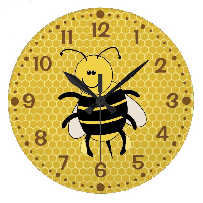 Cartoon Honey Bee Wall Clock for Beekeeper Apiary