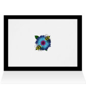 Cartoon Honey Bees Meeting on Blue Flower (Inside Horizontal (Top))