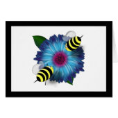 Cartoon Honey Bees Meeting on Blue Flower (Front Horizontal)