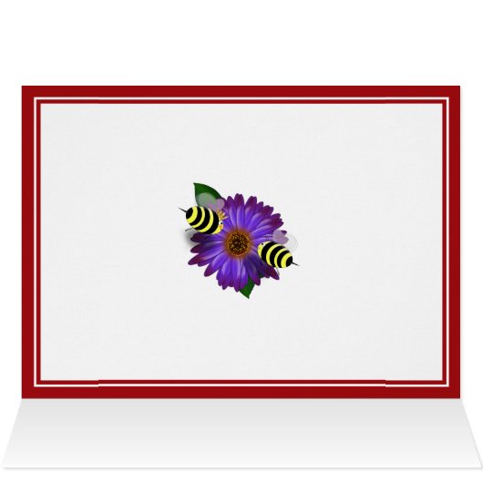 Cartoon Honey Bees Meeting on Purple Flower (Inside Horizontal (Top))