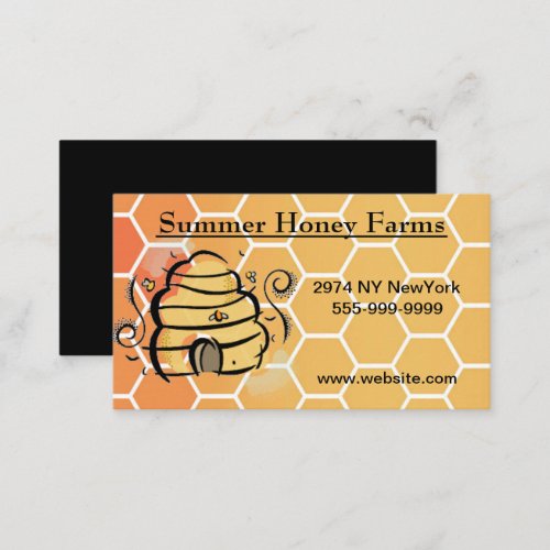 Cartoon Honeycomb Bees Nest Business Card