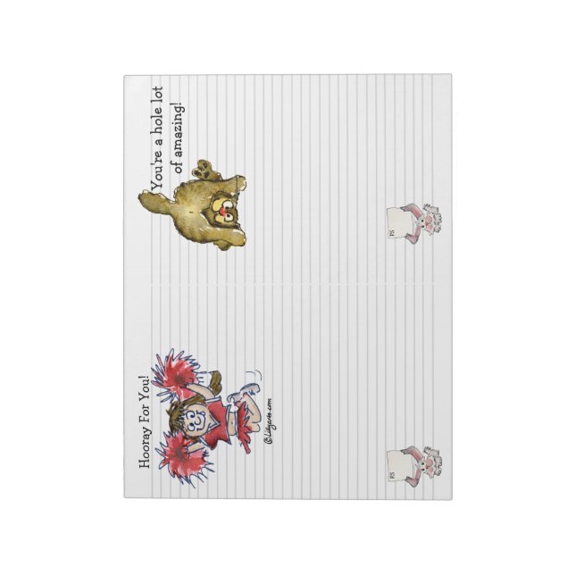 Cartoon Hooray For You Double Notepad (Rotated)