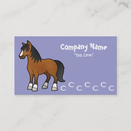 Customizable Cartoon Horse Business Card Template
