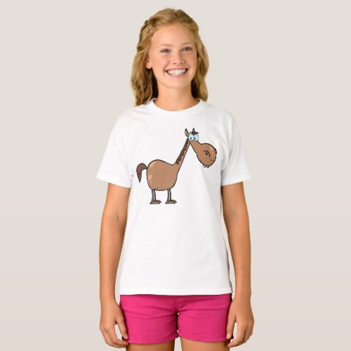 Cartoon Horse Girls T_Shirt
