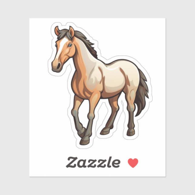 Cartoon horse illustration sticker (Sheet)