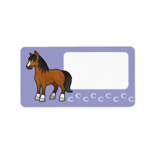 Cartoon Horse Label