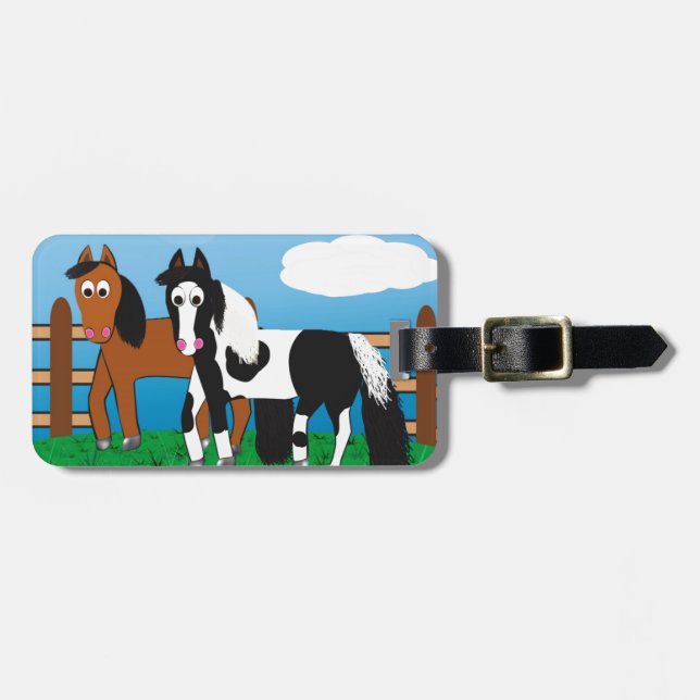 Cartoon horse luggage tag (Front Horizontal)