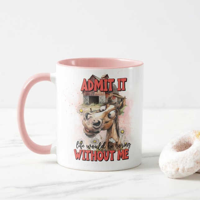 Cartoon Horse Mug (With Donut)