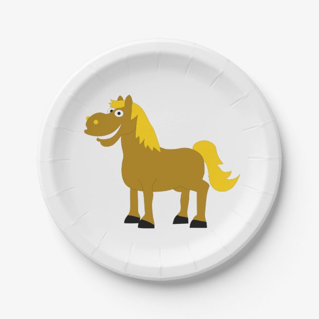 Cartoon Horse Paper Plates (Front)