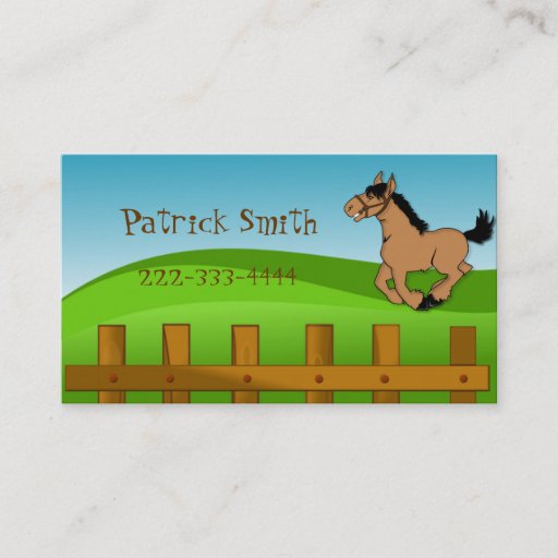 Customizable Cartoon Horse Play Date Card Business Card